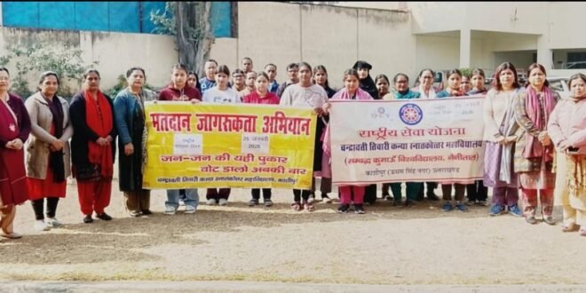 चन्द्रावती तिवारी कन्या पीजी कॉलेज में 16वाँ राष्ट्रीय मतदाता दिवस उत्साहपूर्वक मनाया गया