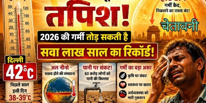 चेतावनी :अप्रैल में ही मई-जून जैसी तपिश: 2026 की गर्मी तोड़ सकती है सवा लाख साल का रिकॉर्ड, देश में हीट डोम और अल नीनो का डबल खतरा, आने वाले महीने और जलायेंगे