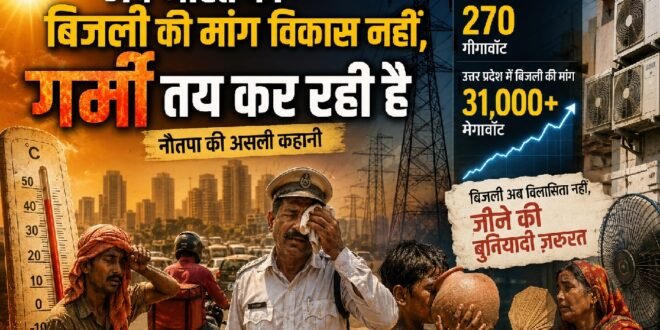 चेतावनी :अब भारत की बिजली की मांग विकास नहीं, गर्मी तय कर रही है, ग्लोबल वार्मिंग ने बदले हालात?”गर्मी अब जीने के खिलाफ हो गयी “