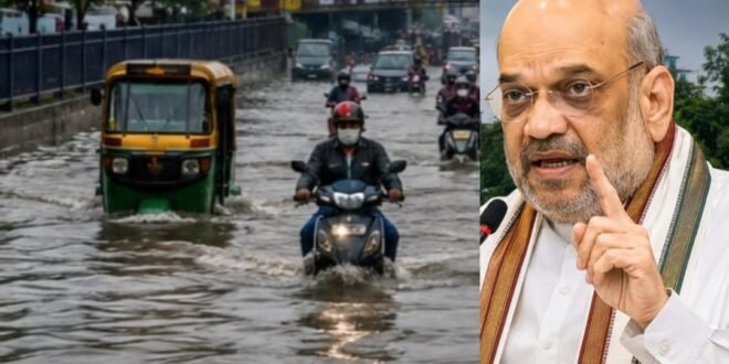 जलभराव पर केंद्रीय गृह मंत्री अमित शाह सख्त, सीएम, मेयर व नगर आयुक्त को लिखा पत्र; स्थायी समाधान के निर्देश, नगर निगम के दावों पर सवाल उठे