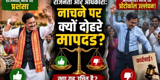 राजनेता नाचें तो जनभावना, अधिकारी नाचे तो प्रोटोकॉल का उल्लंघन, सस्पेंशन ? क्या सार्वजनिक आचरण के दोहरे मापदंड उचित हैं?