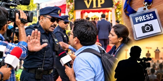 वीआईपी कार्यक्रमों में मीडिया कर्मियों के साथ दुर्व्यवहार: सुरक्षा के नाम पर पत्रकारिता का अपमान कब तक?बड़ा सवाल